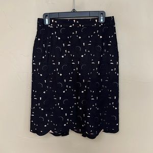 J.Crew Collection | Cotton lace skirt | Black/Nude | Size 6